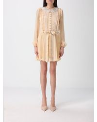 Self-Portrait - Pleated Georgette Chemisier Dress - Lyst