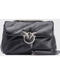 Pinko - Classic Love Bag Puff Matelassé Nappa Shoulder Bag With Logo Buckle - Lyst