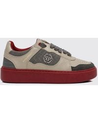 Philipp Plein - Bicolour Leather And Suede Low-Top Trainers With Hexagon Logo - Lyst