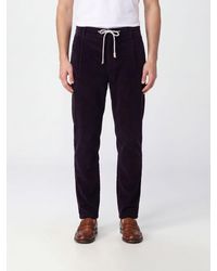 Eleventy - Slim Fit Corduroy Trousers With Drawstring Waist And Pleats - Lyst