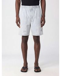 Acne Studios - Knee-Length Distressed Denim Shorts With Elastic Waist - Lyst