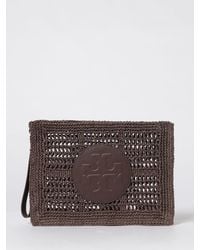 Tory Burch - Ella Crochet Raffia Clutch - Lyst
