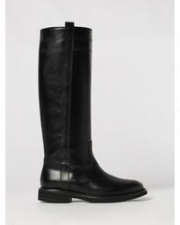 Anna F. - Smooth Leather Ankle Boots With Double Pull-Tab - Lyst