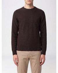 Dondup - Long-Sleeved Crewneck Cotton Knit Sweater With Ribbed Trims - Lyst
