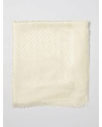 Fendi - Ff Silk And Wool Shawl With Jacquard Monogram - Lyst
