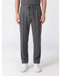 Brunello Cucinelli - Straight-Leg Wool Trousers With Drawstring Waist - Lyst