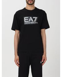 EA7 - T-shirt in cotone con logo - Lyst