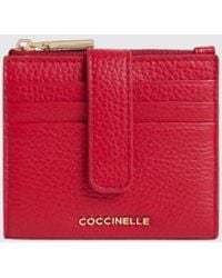 Coccinelle - Metallic Grained Leather Wallet - Lyst