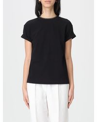 Brunello Cucinelli - Basic Cotton T-Shirt With Monile - Lyst
