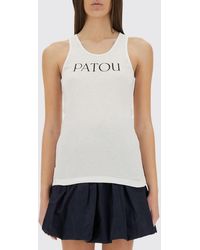 Patou - Basic Cotton Tank Top With Logo - Lyst