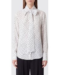 P.A.R.O.S.H. - P.A.R.O..H. Star-Print Silk Shirt With Pussy-Bow Collar - Lyst
