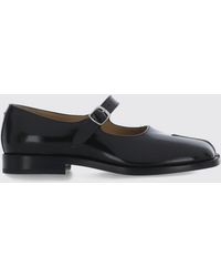Maison Margiela - Brushed Leather Tabi Mary Jane Ballerina Flats - Lyst
