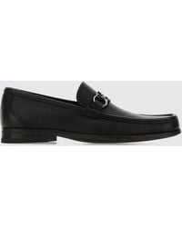 Ferragamo - Pebbled Calfskin Loafers With Gancini Horsebit Detail - Lyst