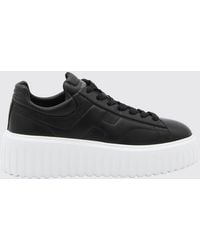 Hogan - H-Stripes Smooth Calfskin Platform Trainers With Embossed Logo - Lyst