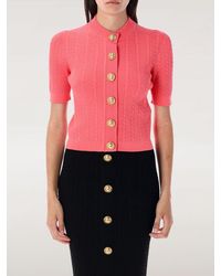 Balmain - Cardigan Con Bottoni Gioiello - Lyst