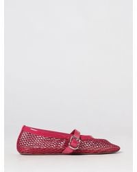 Alaïa - AlaiA Mary Jane Mesh And Patent Leather Ballerina Flats With Strap - Lyst