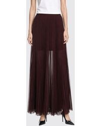 Patrizia Pepe - Pleated Chiffon Long Skirt With Elasticated High Waist - Lyst