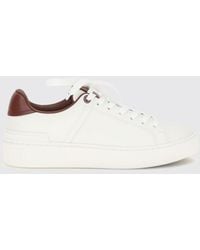 Balmain - B-Court Smooth Leather Sneakers With Printed Logo - Lyst