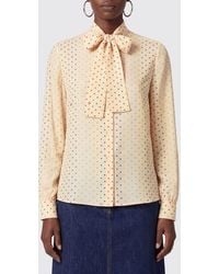 Valentino Garavani - Star Print Silk Pussy-Bow Shirt - Lyst