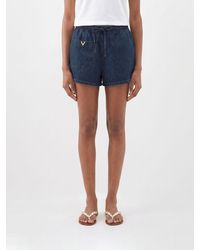 Valentino Garavani - Cotton Denim Shorts With Drawstring Waist - Lyst