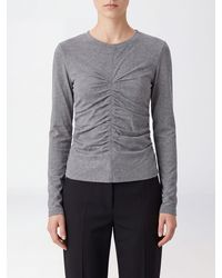 Isabel Marant - Slim Fit Wool Blend Top With Ruched Waist - Lyst