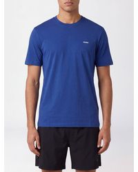 HUGO - Crew-Neck Cotton T-Shirt With Contrast Logo - Lyst