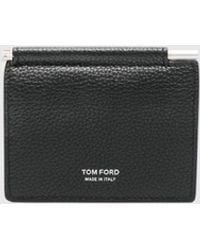 Tom Ford - Bifold Leather Card Holder With Money Clip And Laminated Logo - Lyst