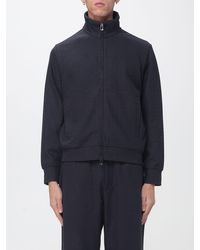 Emporio Armani - Hooded Zip-Up Cotton-Blend Sweatshirt With Embroidered Eagle Logo - Lyst