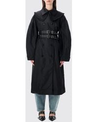 Ganni - Double Breasted Trench Coat With Double Belt - Lyst