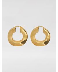 Jil Sander - Hammered Brass Hoop Earrings - Lyst
