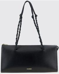 Jil Sander - Large Tangle Calfskin Leather Shoulder Bag With Braided Handle - Lyst