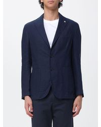 Manuel Ritz - Single-Breasted Linen Blazer - Lyst