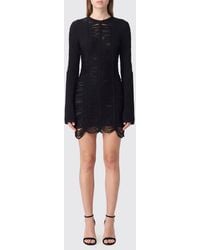 The Attico - Slim Fit Knit Sheath Mini Dress With Asymmetrical Hem - Lyst