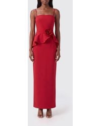 ROTATE BIRGER CHRISTENSEN - Off-The-Shoulder Crêpe Sheath Gown With Flower Detail - Lyst