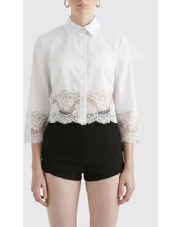 Dolce & Gabbana - Dolce &Amp Gabbana Cotton Blend Cropped Shirt - Lyst
