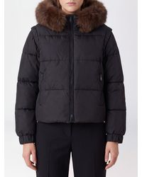 Pinko - Godetia Short Quilted Puffer Jacket With Removable Sleeves And Hood - Lyst