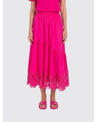 Twinset - Cotton Skirt With Embroidery - Lyst