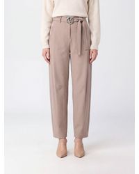 Pinko - New Lexy High-Waisted Baggy Trousers With Logo Belt - Lyst