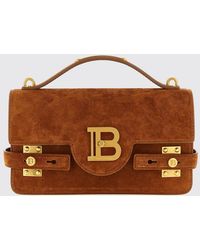 Balmain - B-Buzz 24 Suede Bag - Lyst