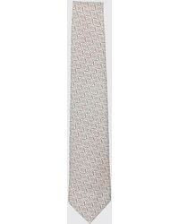 Emporio Armani - Silk Tie With Geometric Wave Motif - Lyst