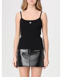 Courreges - Courr&Egrave	Ges Ribbed Jersey Tank Top - Lyst