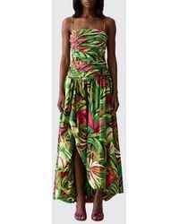FARM Rio - Tropical Dream Asymmetrical Cotton Midi Dress With Tropical Print - Lyst