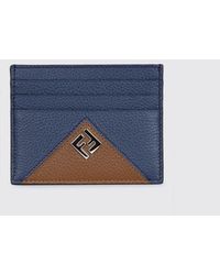 Fendi - Flaches Kartenetui Lui Aus Genarbtem Leder Mit Ff-Monogramm Und Logo - Lyst