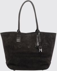 Hogan - Address Tote-Bag Aus Veloursleder Mit Charm Und Herausnehmbarem Etui - Lyst