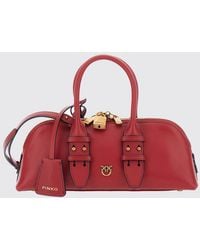 Pinko - Escape Smooth Leather Handbag With Love Birds Logo - Lyst