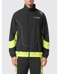 Philipp Plein - Bicolor Nylon Bomber Windbreaker Jacket With Abstract Print - Lyst