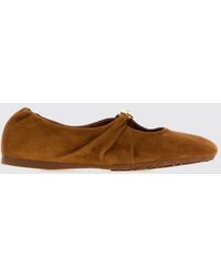 Loewe - Pebble Draped Suede Sheepskin Ballet Flats - Lyst