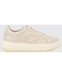 Woolrich - Smooth Leather Low Top Trainers With Printed Logo And Padded Ankle - Lyst