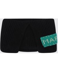 Marni - Pure Virgin Wool Neck Warmer With Contrast Logo And Straight Hem - Lyst