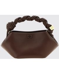 Ganni - Mini Recycled Leather Handbag With Butterfly Logo And Braided Handle - Lyst